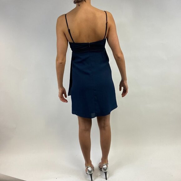 MM Couture Navy Two-Tone Spaghetti Strap Cocktail Dress, Small - Picture 13 of 15